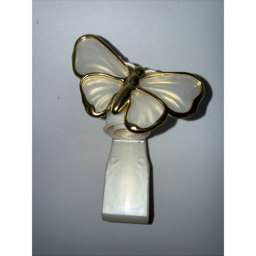 Bath & Body Works Wallflower Diffuser‎  White Butterfly Gold Trim Rare
